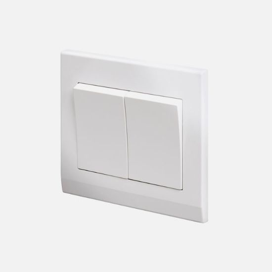 Picture of Simplicity Mechanical Light Switch 2 Gang white