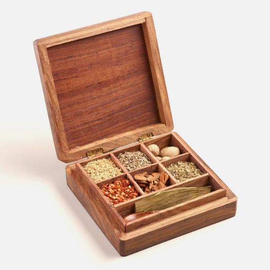 Picture of Carved Wood Latin Spice Gift Box Set